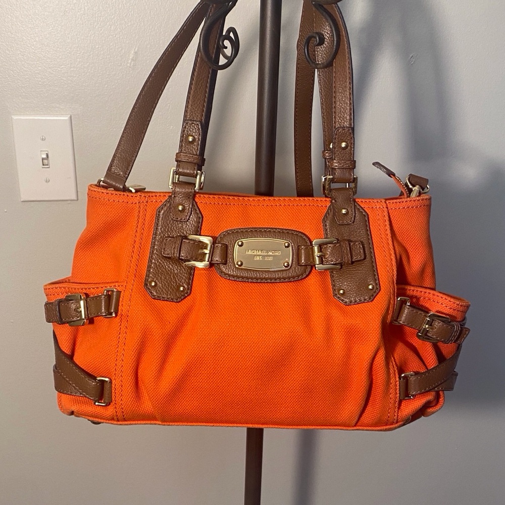 Michael Kors Orange Canvas Tote Bag